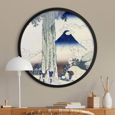 Rundes Gerahmtes Bild - Katsushika Hokusai - Mishima Pass in der Provinz Kai