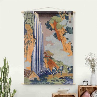Wandteppich - Katsushika Hokusai - Ono Wasserfall - Hochformat 2:3