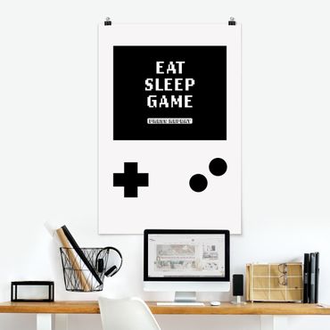 Poster - Klassik Konsole Eat Sleep Game Press Repeat - Hochformat 2:3
