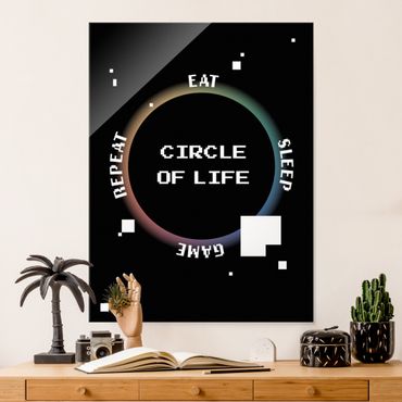 Glasbild - Klassik Videospiel Circle of Life - Hochformat