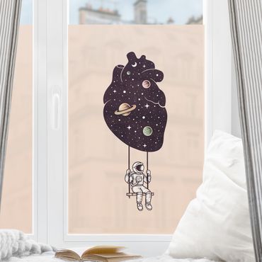Fensterfolie - Sichtschutz - Kosmisches Herz - Fensterbilder