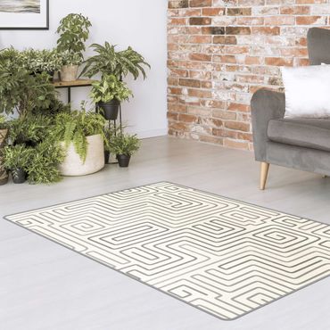 Teppich - Labyrinth Muster in Grau