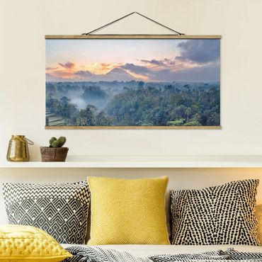 Stoffbild mit Posterleisten - Landschaft in Bali - Querformat