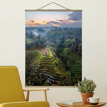 Stoffbild mit Posterleisten - Landschaft in Bali - Hochformat