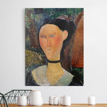 Leinwandbild - Amedeo Modigliani - Junge Frau mit Velour-Halsband - Hoch 3:4