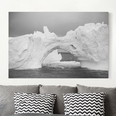 Leinwandbild Schwarz-Weiß - Antarktischer Eisberg II - Quer 3:2