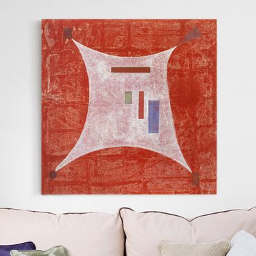 Leinwandbild - Wassily Kandinsky - In die vier Ecken - Quadrat 1:1