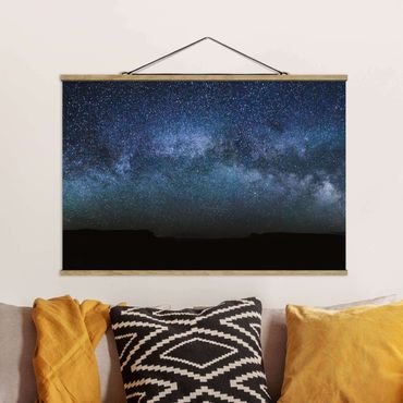 Stoffbild mit Posterleisten - Leuchten des Sternenhimmels - Querformat