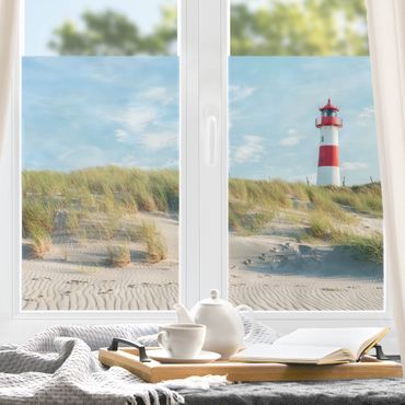 Fensterfolie - Sichtschutz - Leuchtturm an der Nordsee - Fensterbilder
