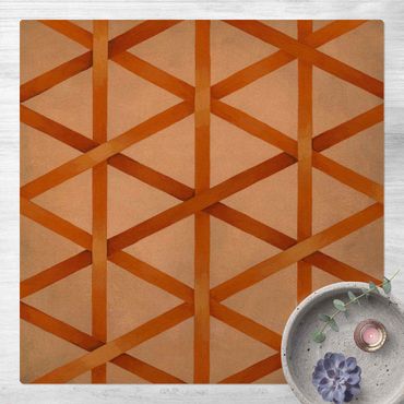 Kork-Teppich - Lichtspielband Orange - Quadrat 1:1