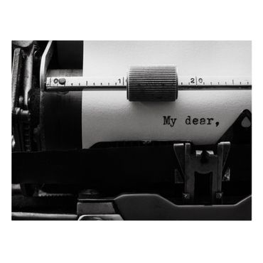 Leinwandbild - Liebesbrief per Schreibmaschine - Querformat 4:3