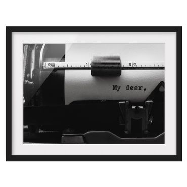 Bild mit Rahmen - Liebesbrief per Schreibmaschine