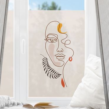 Fensterfolie - Sichtschutz - Lineart Portrait - Fensterbilder