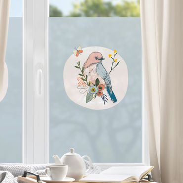 Fensterfolie - Sichtschutz - Lisa Dolson - Vogel im Frühling II - Fensterbilder