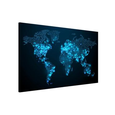 Magnettafel - Connected World Weltkarte - Memoboard Querformat