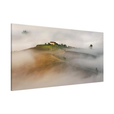 Magnettafel - Morgennebel in der Toskana - Memoboard Panorama Quer