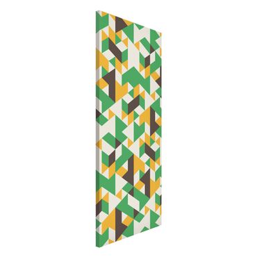 Magnettafel - No.RY34 Green Triangles - Memoboard Panorama Hoch