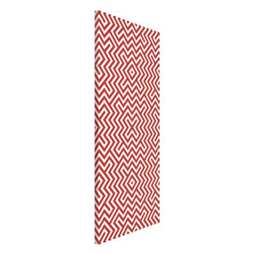 Magnettafel - Rotes Geometrisches Streifenmuster - Memoboard Panorama Hoch