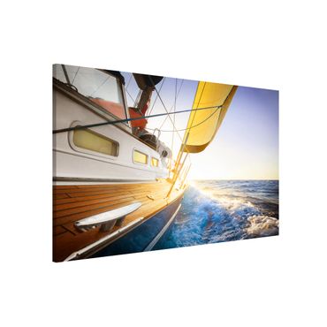 Magnettafel - Segelboot auf blauem Meer bei Sonnenschein - Memoboard Quer