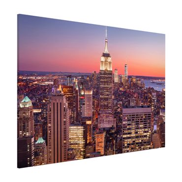 Magnettafel - Sonnenuntergang Manhattan New York City - Memoboard Querformat