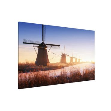 Magnettafel - Windmühlen von Kinderdijk - Memoboard Quer