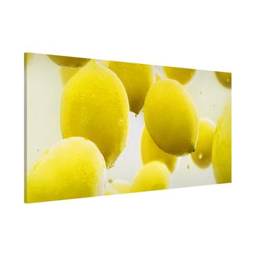 Magnettafel - Zitronen im Wasser - Memoboard Panorama Quer