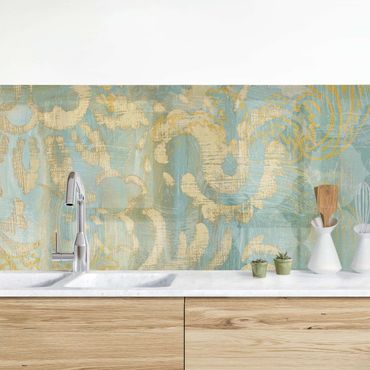 Küchenrückwand - Marokkanische Collage in Gold und Türkis