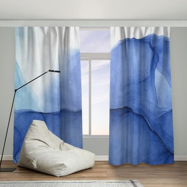 Vorhang - Meliertes Tintenblau