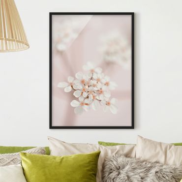 Bild mit Rahmen - Miniblüten im Rosanen Licht - Hochformat
