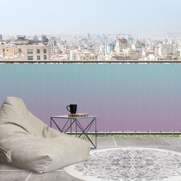Balkon Sichtschutz - Mint-Violett Farbverlauf