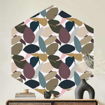 Hexagon Mustertapete selbstklebend - Modern Tropical Muster