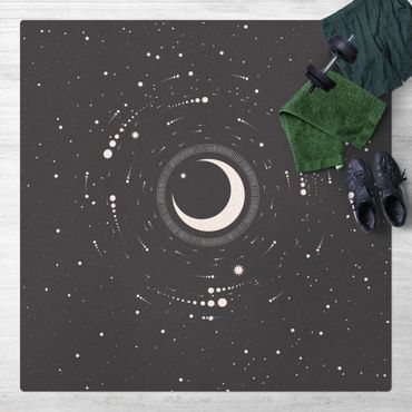Kork-Teppich - Mond im Sternenkreis - Quadrat 1:1