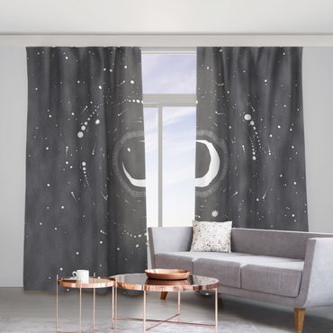 Vorhang - Mond im Sternenkreis