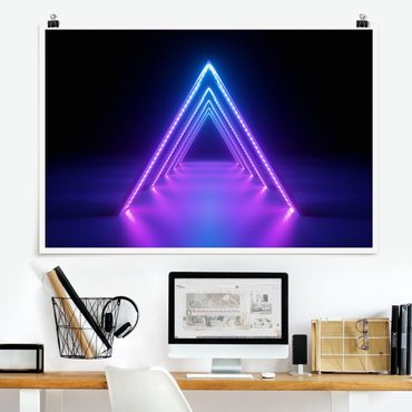 Poster - Neon Dreieck - Querformat 3:2