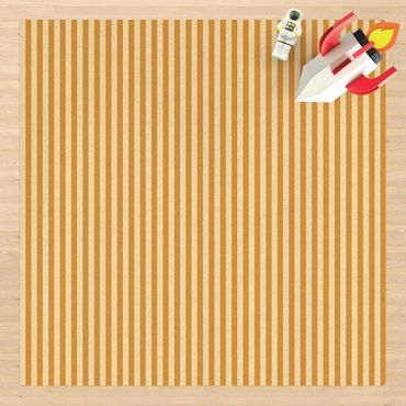 Kork-Teppich - No.YK46 Streifen Gelb Beige - Quadrat 1:1