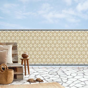 Balkon Sichtschutz - Orientalisches Muster mit gelben Sternen