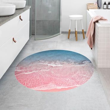 Runder Vinyl-Teppich - Ozean in Pink