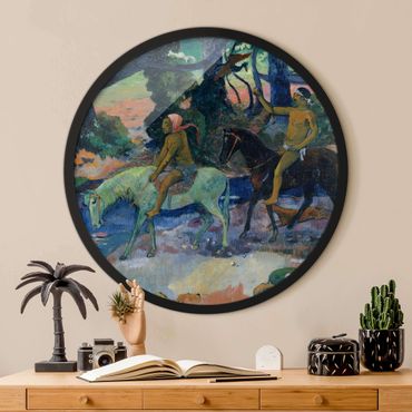 Rundes Gerahmtes Bild - Paul Gauguin - Die Flucht