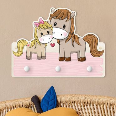 Kindergarderobe Holz - Pferd Pony