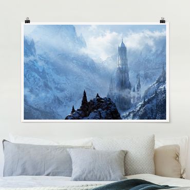 Poster - Phantastisches Schloss im Schnee - Querformat 3:2