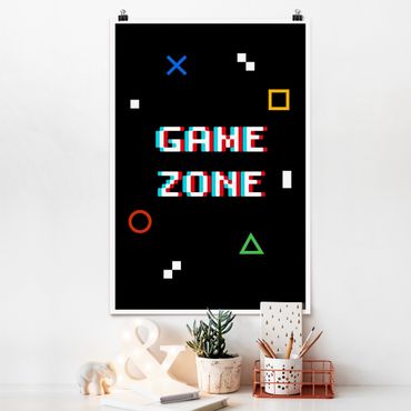 Poster - Pixel Spruch Game Zone - Hochformat 2:3