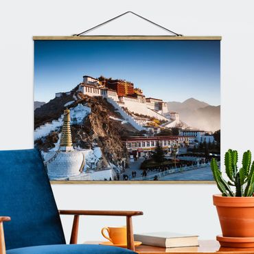 Stoffbild mit Posterleisten - Potala Palast in Tibet - Querformat