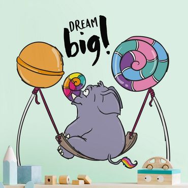Wandtattoo - Pummeleinhorn - Dream big Elefant