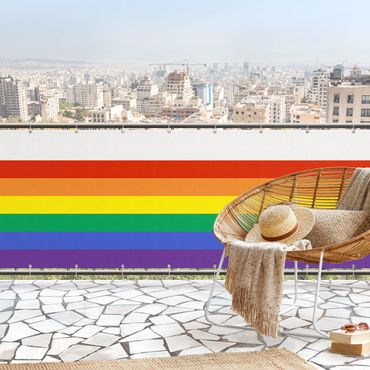 Balkon Sichtschutz - Regenbogen Streifen