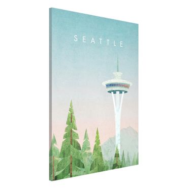 Magnettafel - Reiseposter - Seattle - Memoboard Hochformat