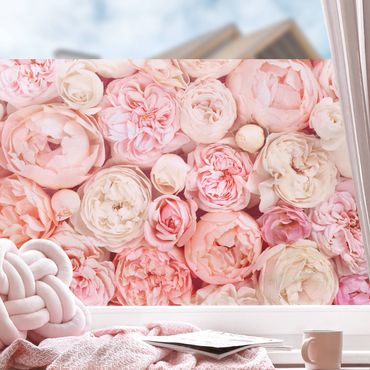 Fensterfolie - Sichtschutz - Rosen Rosé Koralle Shabby - Fensterbilder