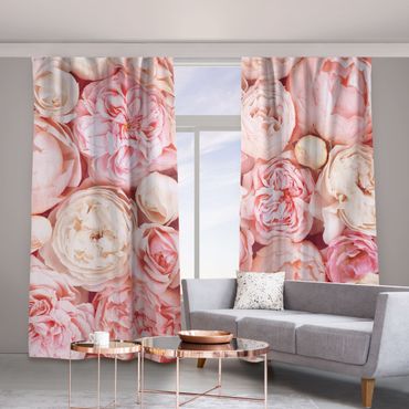 Vorhang - Rosen Rosé Koralle Shabby