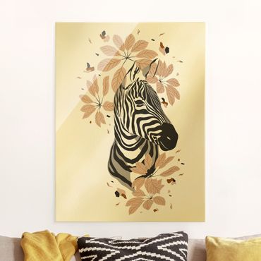Glasbild - Safari Tiere - Portrait Zebra - Hochformat 3:4