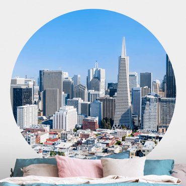 Runde Tapete selbstklebend - San Francisco Skyline