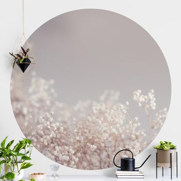 Runde Tapete selbstklebend - Sanfter Blütentraum